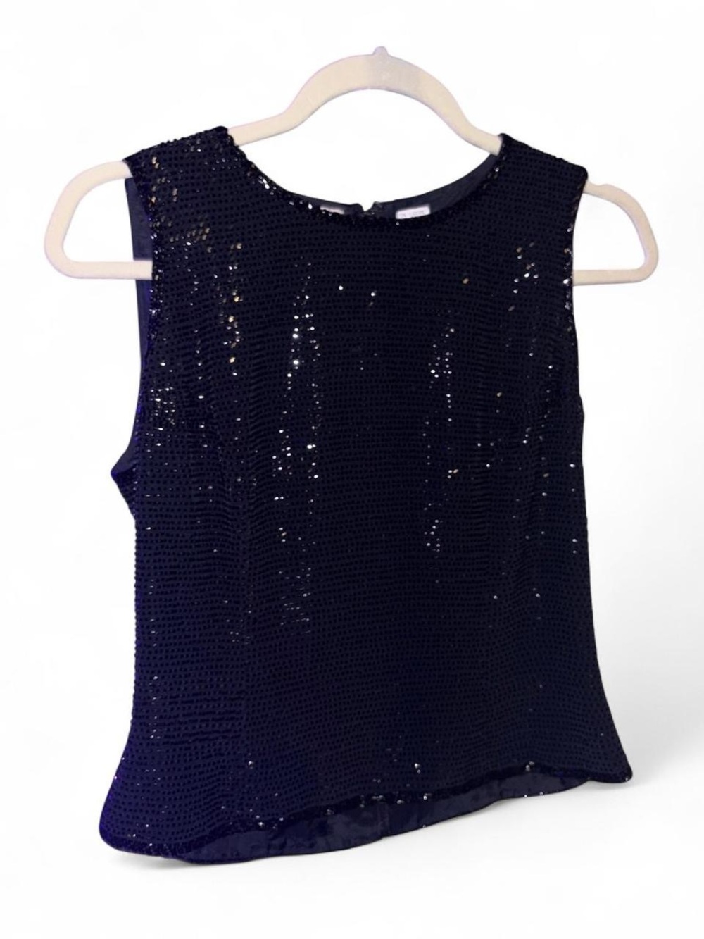 Oleg Cassini Black Sequin Sleeveless Camisole